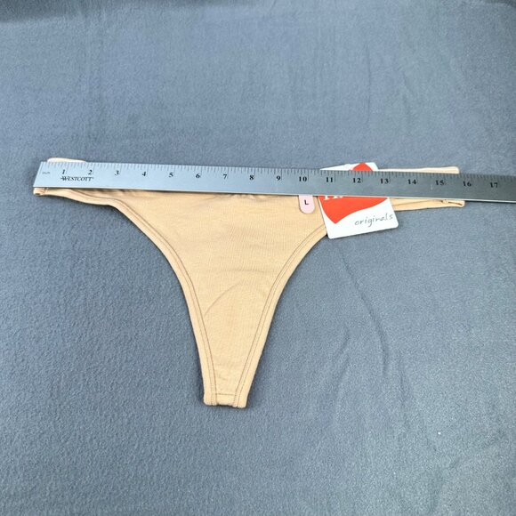 Hanes Originals Women's Size Large 7 Panty Thong Beige New With Tags - Picture 6 of 8